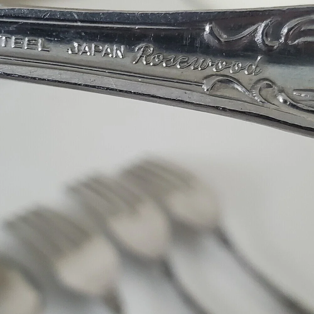 DEL-CO Rosewood Stainless Steel Flatware Set 9 Pcs Japan Forks Knives Spoon